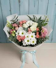 Букет цветов из:  Розы, Лизиантусы и Хризантемы в Морозовке