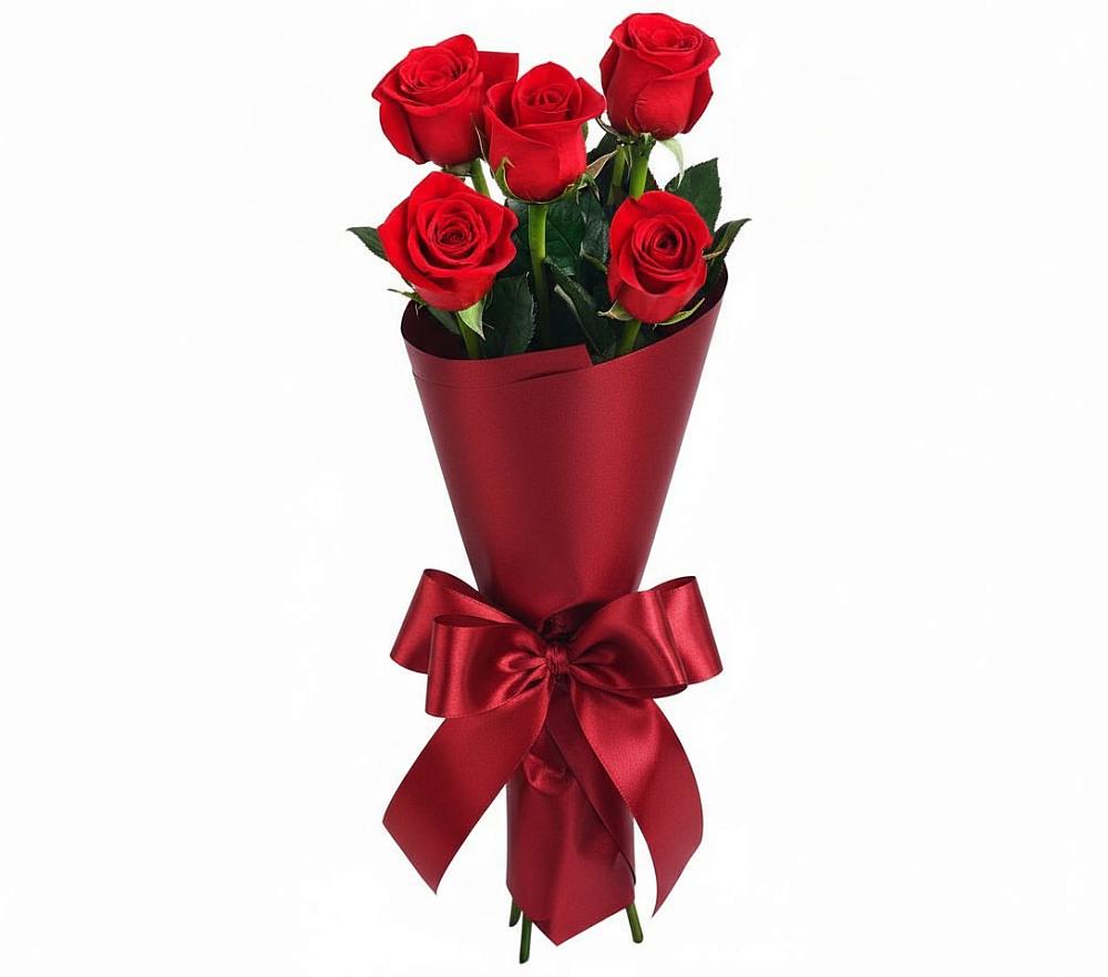 Букет 5 Красных роз Эдлесс Лав в Морозовке