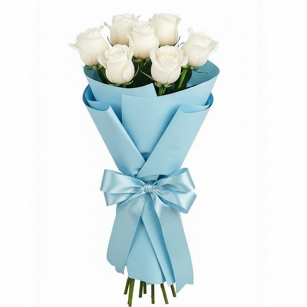 Букет 7 белых роз Проуд в Морозовке