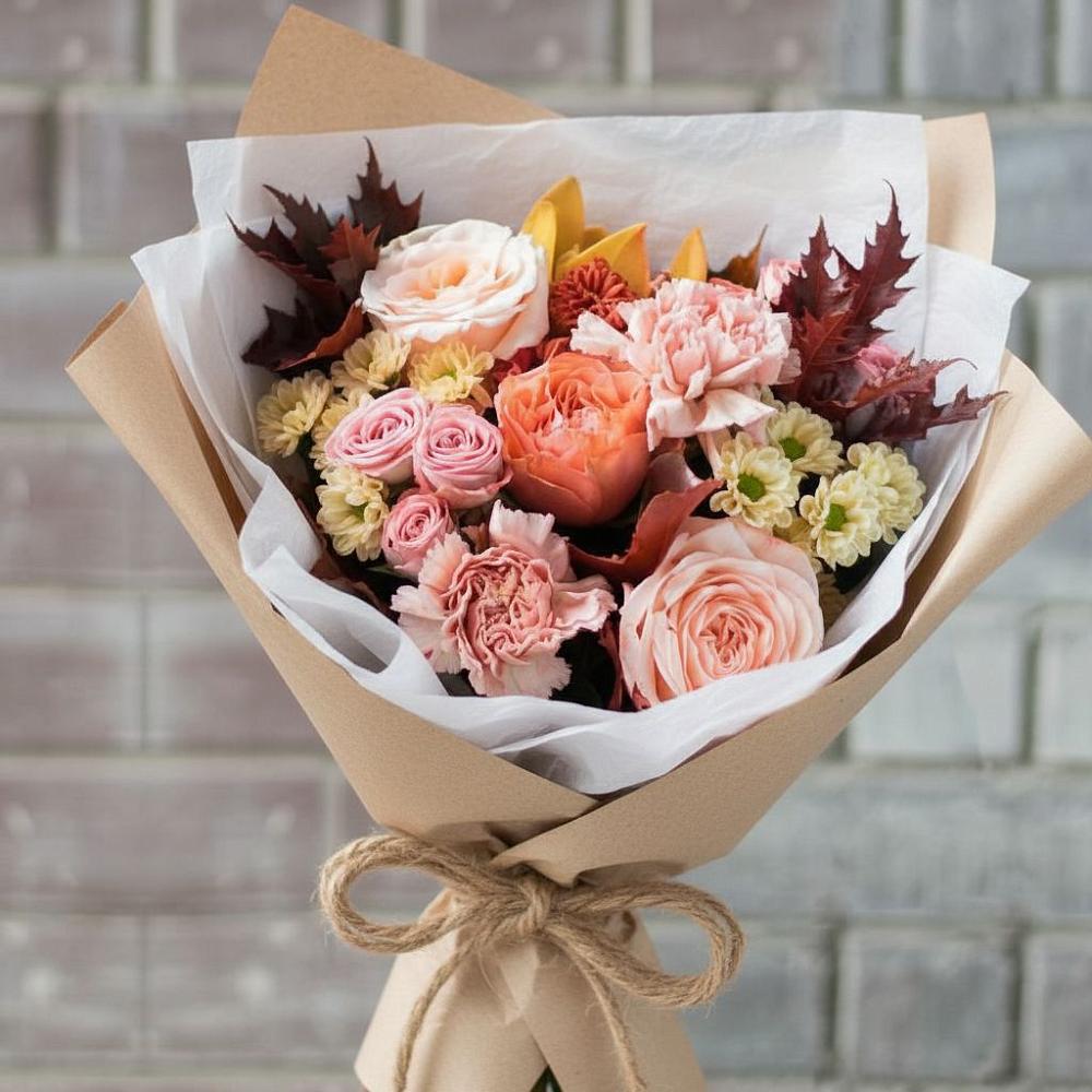 Букет цветов из: Гвоздики, Хризантемы и Розы в Морозовке