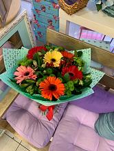 Букет цветов из:  Герберы, Хризантемы и Альстромерии #REPLACE_PRED# Морозовке