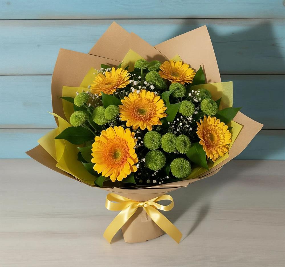 Букет цветов из: Герберы и Хризантемы в Морозовке