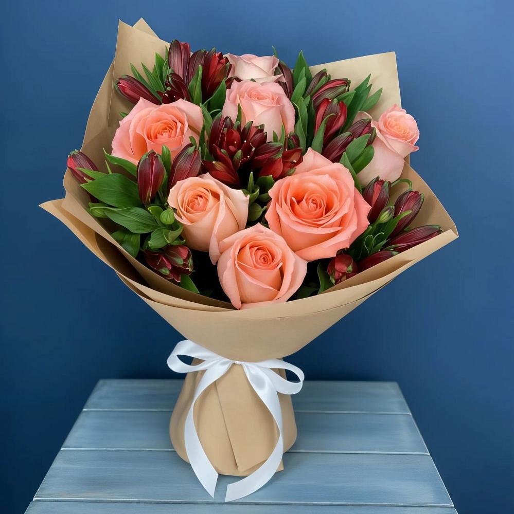 Букет цветов из: Розы и Альстромерии в Морозовке