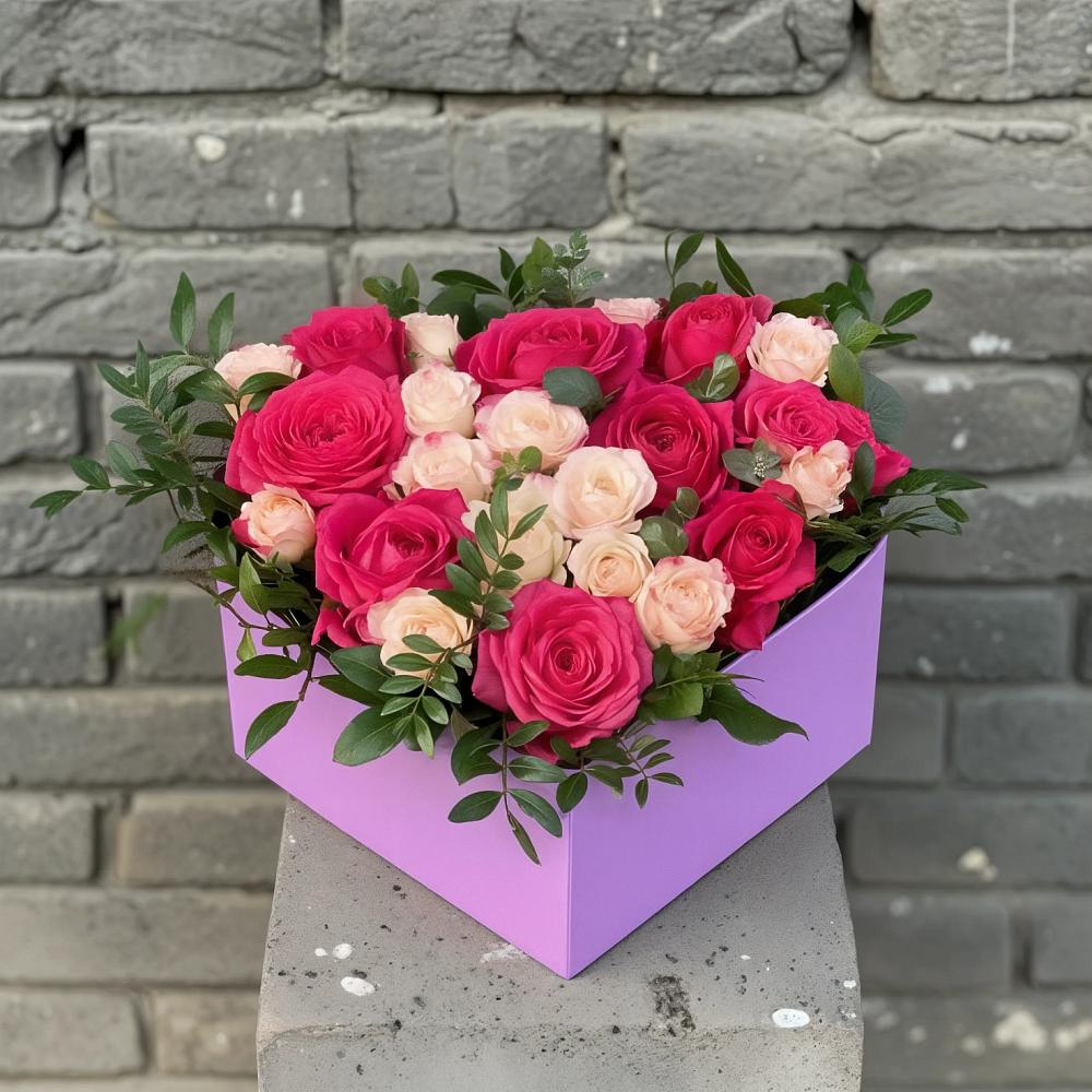Цветочная композиция из Розы в коробке в Морозовке