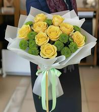 Букет цветов из:  Хризантемы и Розы в Морозовке