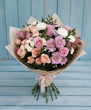 Букет цветов из:  Хризантемы, Розы и Альстромерии в Морозовке