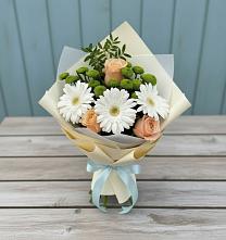 Букет цветов из:  Герберы, Розы и Хризантемы в Морозовке