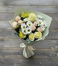Букет цветов из:  Альстромерии, Розы и Хризантемы в Морозовке