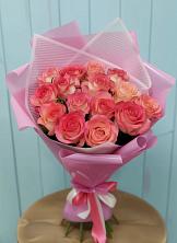 Букет 15 Розовых роз Равель в Морозовке