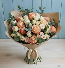 Букет цветов из:  Альстромерии и Розы #REPLACE_PRED# Морозовке