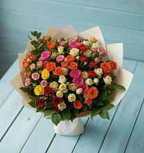 Букет Микс из разноцветных кустовых роз #REPLACE_PRED# Морозовке