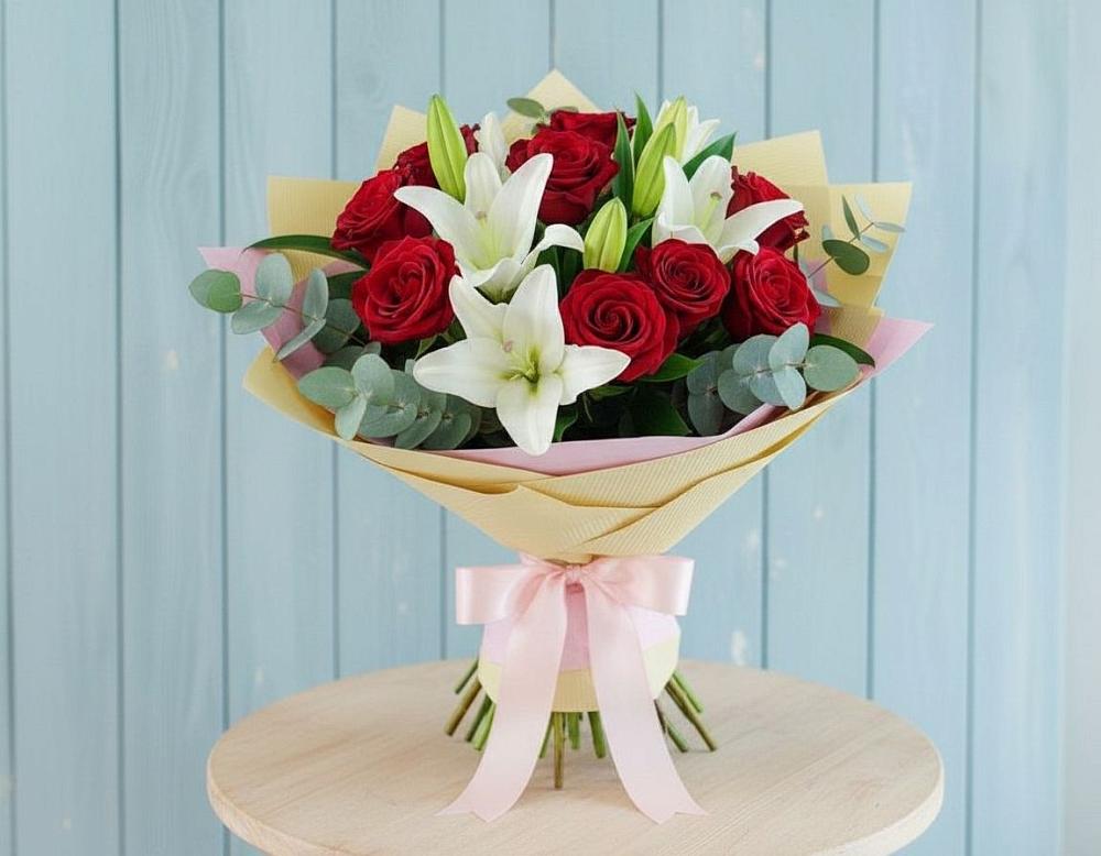 Букет цветов из: Лилии и Розы в Морозовке